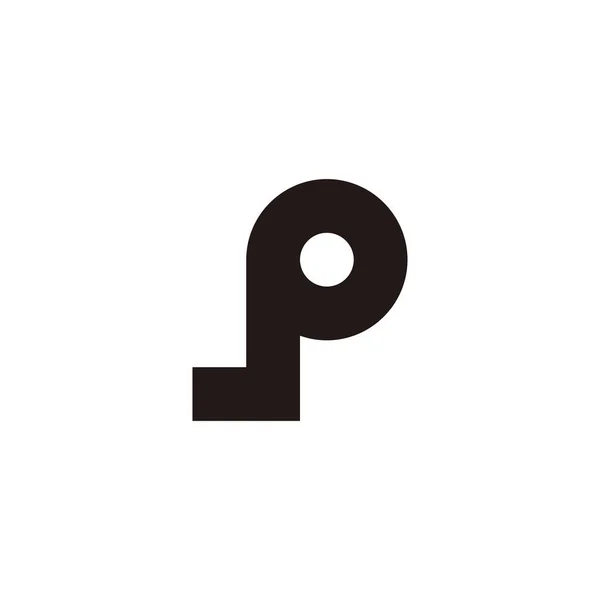 Litera Okrąg Symbol Geometryczny Prosty Wektor Logo — Wektor stockowy