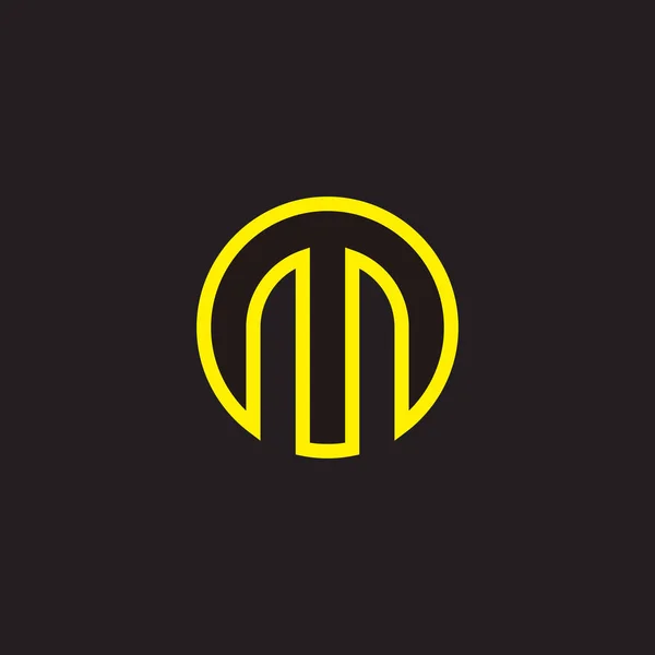 Неон Круга Буквы Геометрический Символ Линии Простой Вектор Логотипа — стоковый вектор