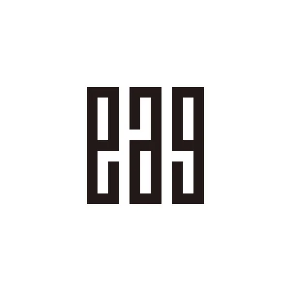 Lettre Carré Rectangles Symbole Géométrique Simple Vecteur Logo — Image vectorielle