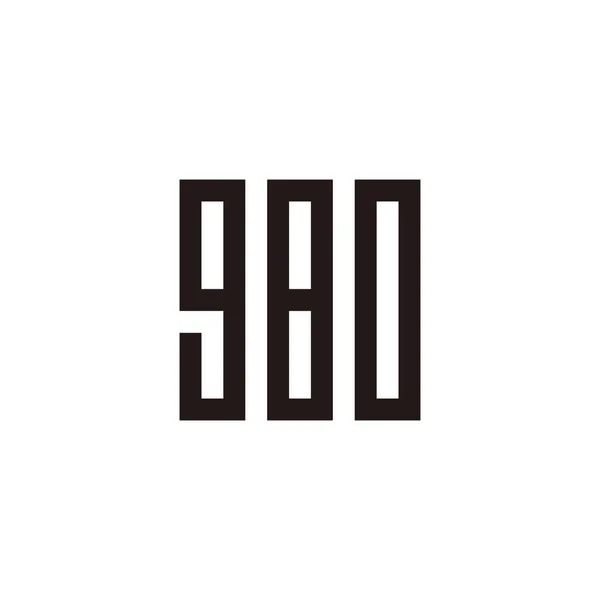 Nomor Dan Persegi Persegi Panjang Simbol Geometris Vektor Logo Sederhana - Stok Vektor