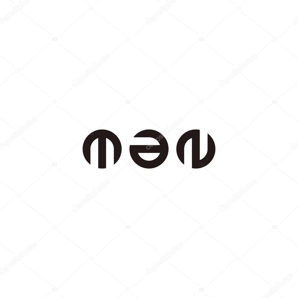 Letter M, a and N three circles geometric symbol simple logo vector