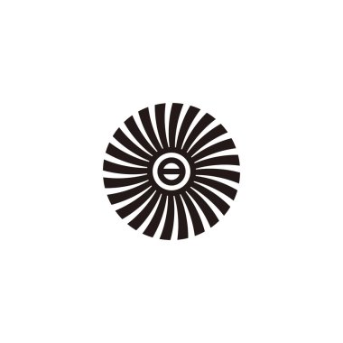 Güneşte veya geometrik sembolde 8 numara basit logo vektörü