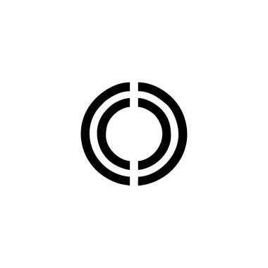 O ve c harfleri geometrik semboller basit logo vektörü