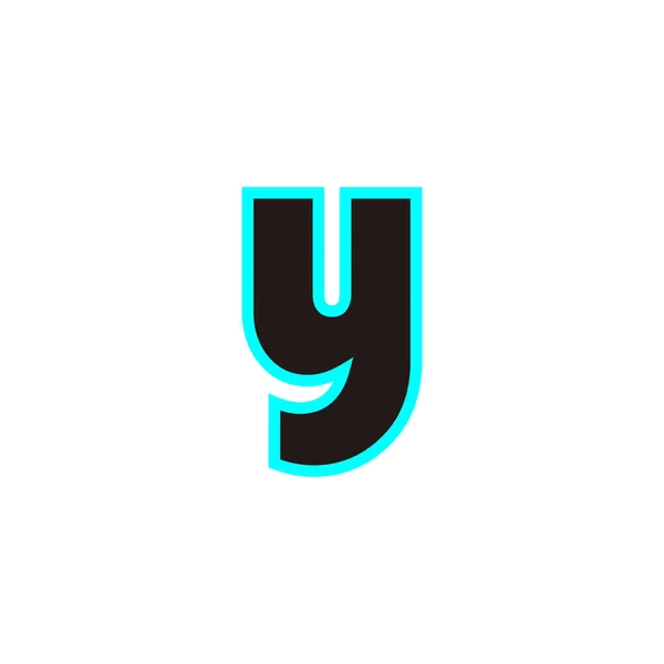 文字Yネオン 青の幾何学的なシンボルシンプルなロゴベクトル — ストックベクタ