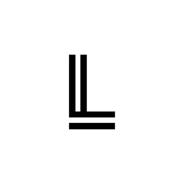 L字双線幾何学的シンボルシンプルなロゴベクトル — ストックベクタ