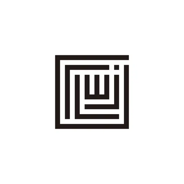 Lettera Quadrato Linee Geometriche Simbolo Semplice Logo Vettore — Vettoriale Stock