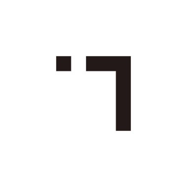 7 numara nokta kare geometrik sembol basit logo vektörü