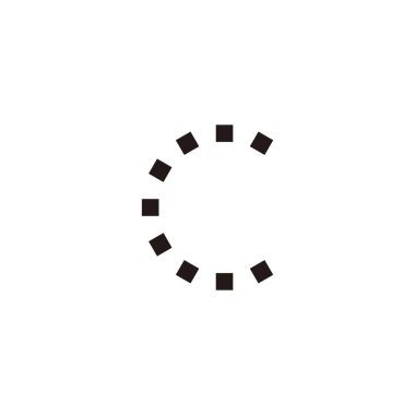 C harfi kareler, daire geometrik sembol basit logo vektörü