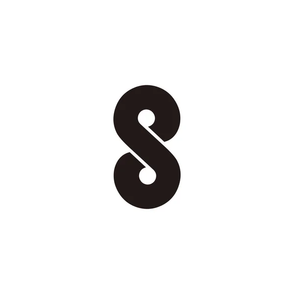 Bokstaven Kontur Rundad Geometrisk Symbol Enkel Logotyp Vektor — Stock vektor