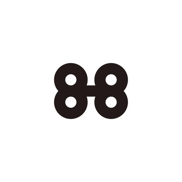 Letter Butterfly Geometric Symbol Simple Logo Vector — Stok Vektör