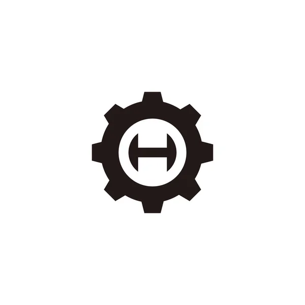 Carta Engrenagem Delinear Símbolo Geométrico Vetor Logotipo Simples —  Vetores de Stock