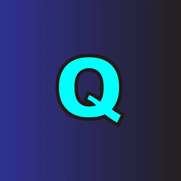 文字Q青 線の幾何学的記号シンプルなロゴベクトル — ストックベクタ