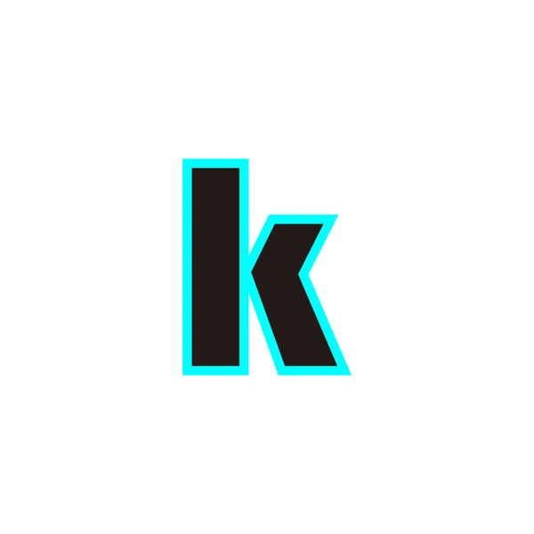 Letter Neon Blauw Geometrisch Symbool Eenvoudige Logo Vector — Stockvector
