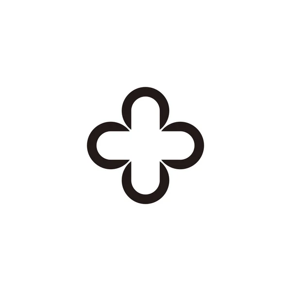 Symbol Geometryczny Kwiat Prosty Wektor Logo — Wektor stockowy