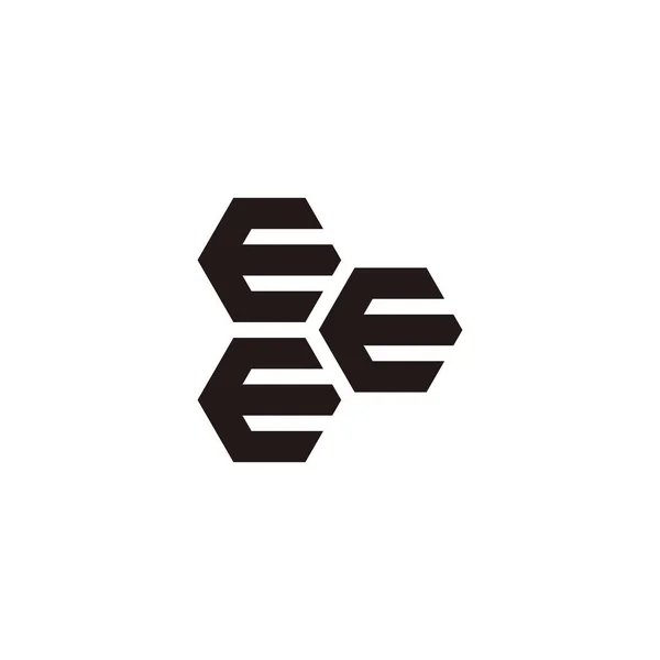 Trzy Litery Sześciokąt Symbol Geometryczny Prosty Wektor Logo — Wektor stockowy