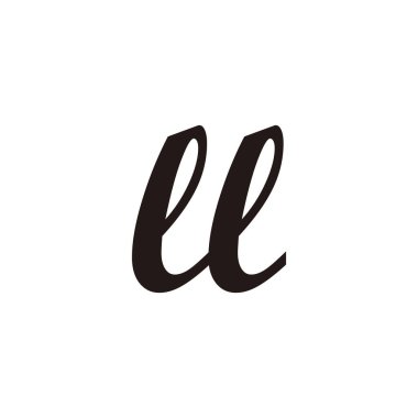 ll harfi geometrik sembolü basit logo vektörüne bağlar