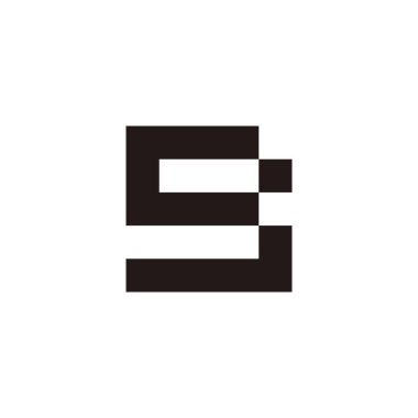 c j kare geometrik sembolü basit logo vektörü