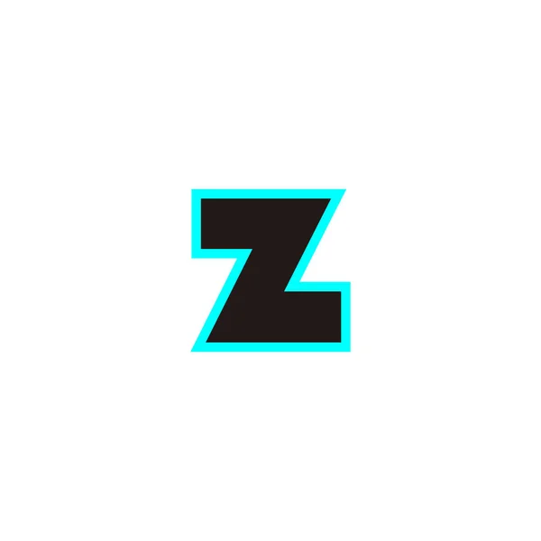 文字Zネオン 青の幾何学的なシンボルシンプルなロゴベクトル — ストックベクタ