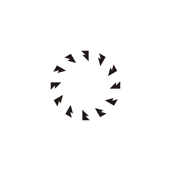 Setas Símbolo Geométrico Circular Vetor Logotipo Simples — Vetor de Stock
