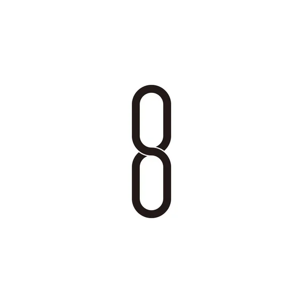 Number Two Capsules Geometric Symbol Simple Logo Vector — Stockvector