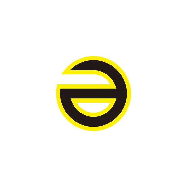 Huruf Sebuah Lingkaran Neon Geometris Simbol Vektor Logo Sederhana - Stok Vektor