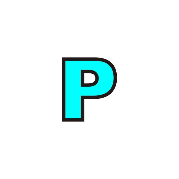 Lettre Bleu Symbole Géométrique Ligne Simple Vecteur Logo — Image vectorielle