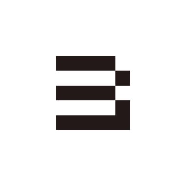 3 numaralı harf geometrik sembolü basit logo vektörü