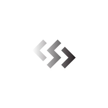 C harfi, s ve J kare geometrik sembol basit logo vektörü