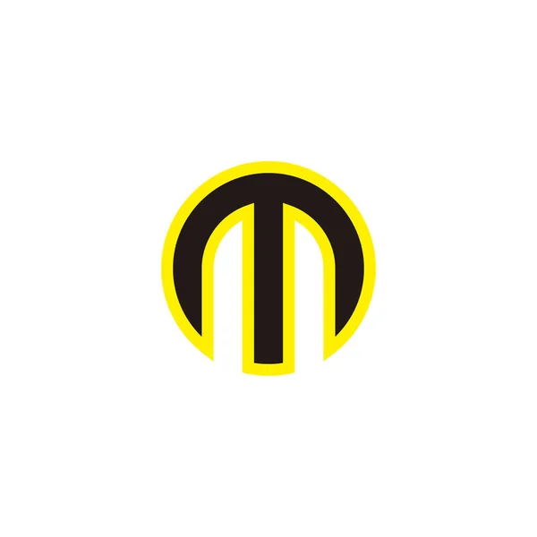 字母M圆 霓虹灯几何符号简单标识向量 — 图库矢量图片