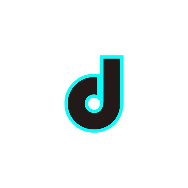 字母D Neon 蓝色几何符号简单标识向量 — 图库矢量图片