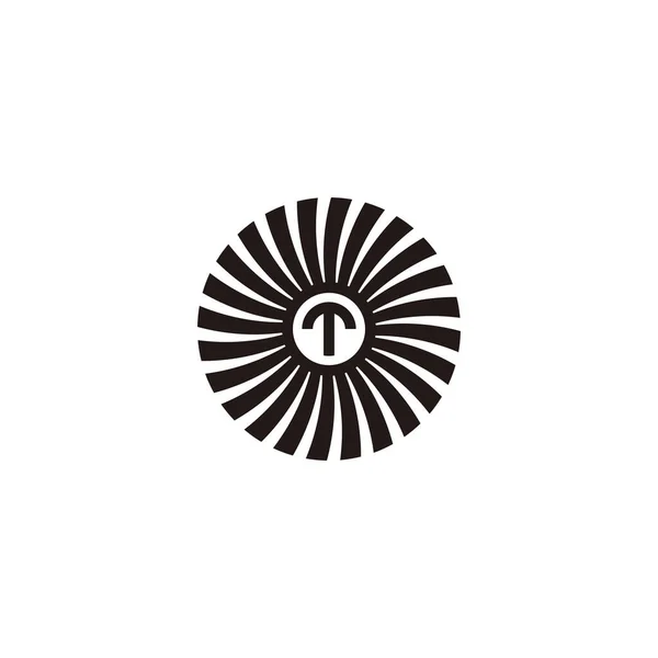 Huruf Dalam Pita Atau Matahari Lingkaran Simbol Geometris Vektor Logo - Stok Vektor