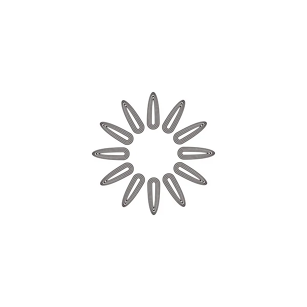 Słonecznik Linie Symbol Geometryczny Prosty Wektor Logo — Wektor stockowy