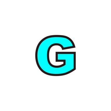 G harfi mavi, özet geometrik sembol basit logo vektörü