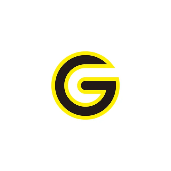 Lettera Cerchio Neon Simbolo Geometrico Semplice Logo Vettoriale — Vettoriale Stock