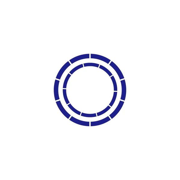 Botão Tecnologia Círculo Símbolo Geométrico Vetor Logotipo Simples — Vetor de Stock