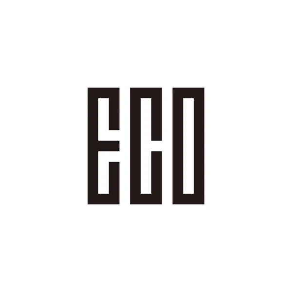 Lettre Eco Carré Rectangles Symbole Géométrique Simple Logo Vecteur — Image vectorielle