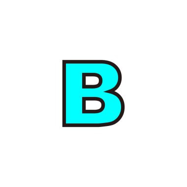B harfi mavi, özet geometrik sembol basit logo vektörü