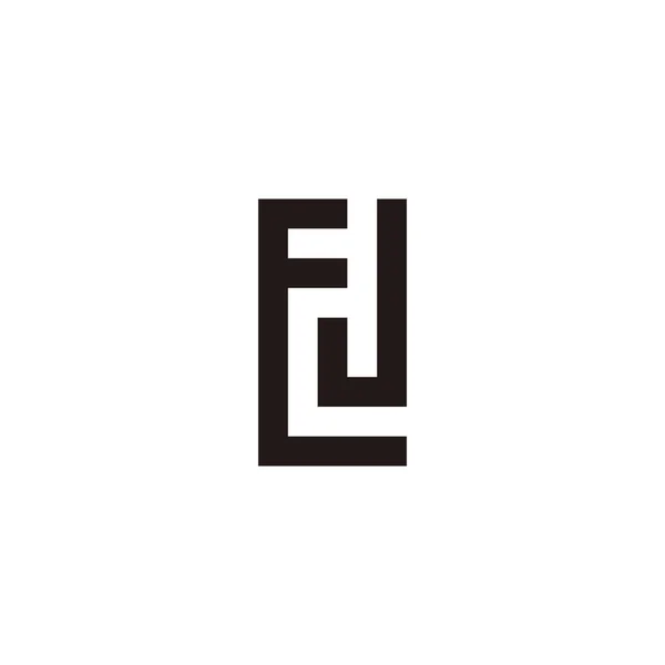 Lettera Rettangolo Quadrato Simbolo Geometrico Semplice Logo Vettoriale — Vettoriale Stock