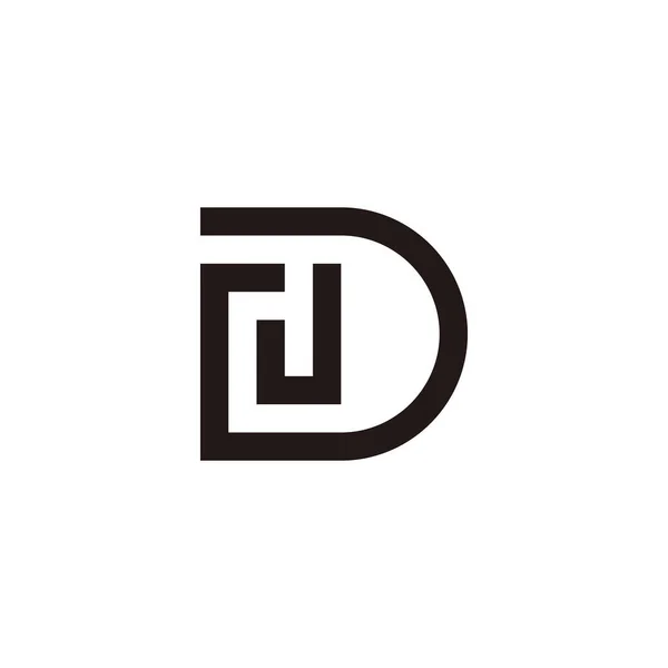 Carta Delinear Símbolo Geométrico Vetor Logotipo Simples — Vetor de Stock