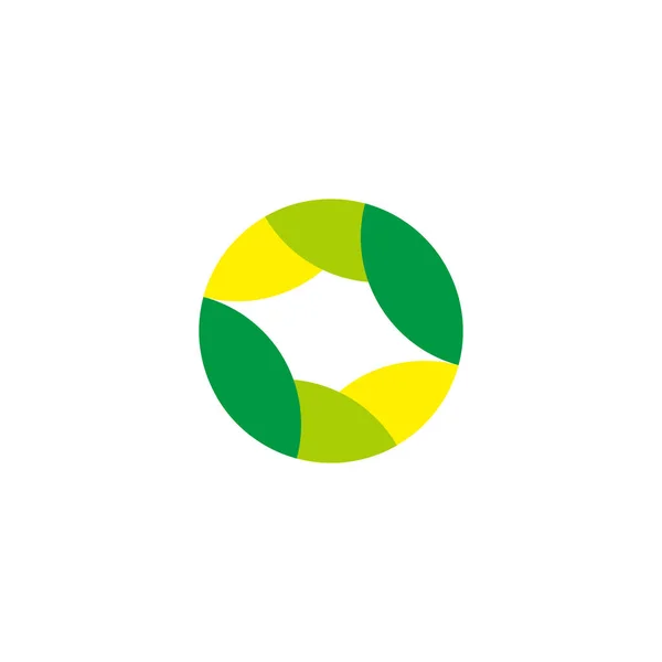 Liście Okrągły Symbol Geometryczny Prosty Wektor Logo — Wektor stockowy
