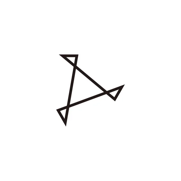 Lettera Triangoli Linea Simbolo Geometrico Semplice Logo Vettoriale — Vettoriale Stock