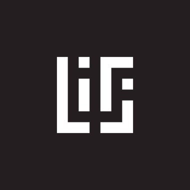 L harfi, i, r ve j karesi, destansı geometrik sembol basit logo vektörü