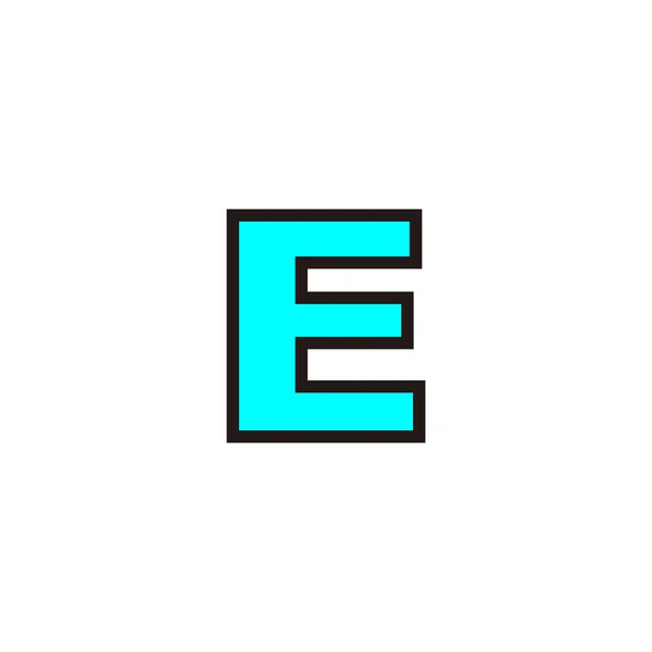 文字E青 アウトライン幾何学的なシンボルシンプルなロゴベクトル — ストックベクタ
