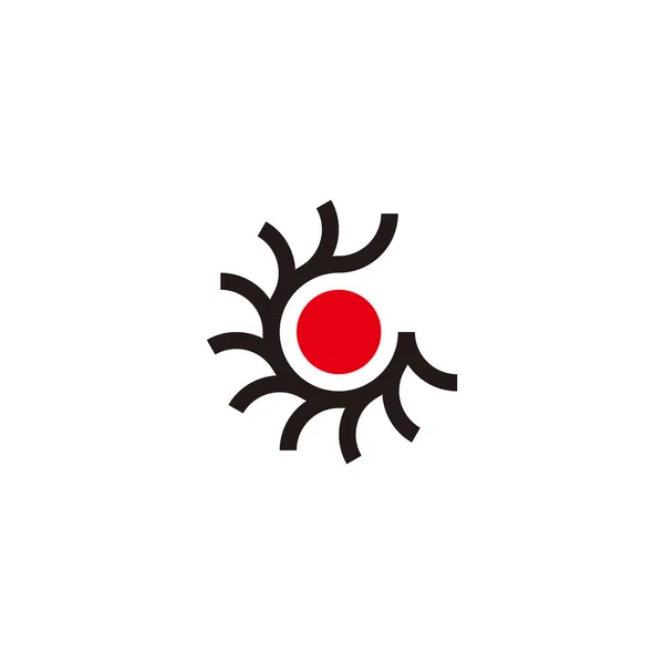 Letter Sun Geometric Symbol Simple Logo Vector — Stok Vektör