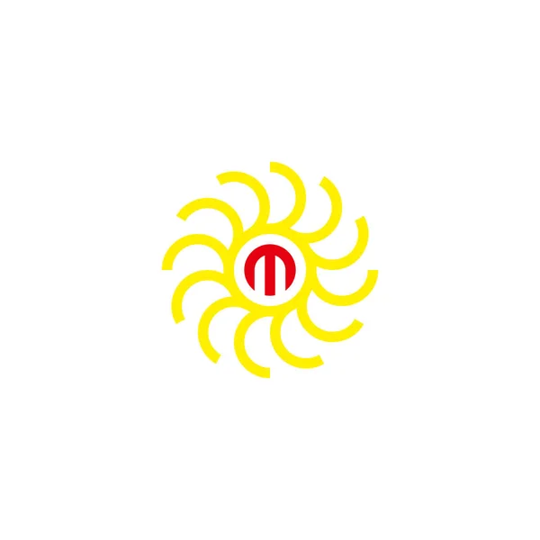 Carta Círculo Tecnologia Símbolo Geométrico Vetor Logotipo Simples — Vetor de Stock