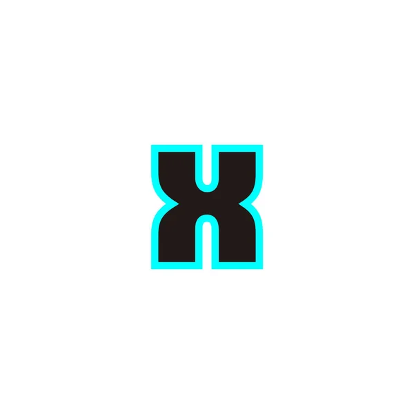 文字Xネオン 青の幾何学的なシンボルシンプルなロゴベクトル — ストックベクタ