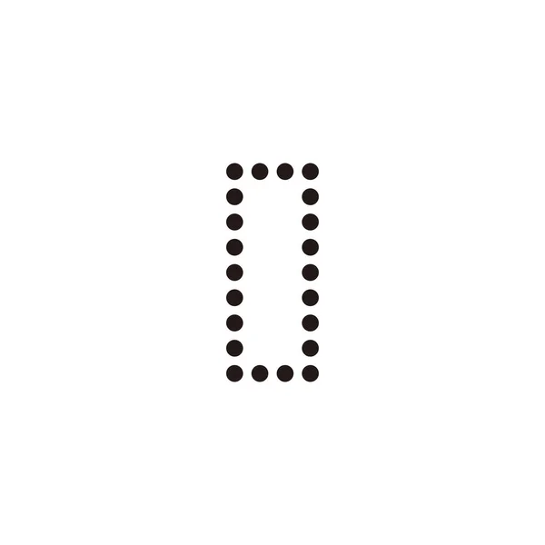 Carta Círculos Retângulo Símbolo Geométrico Vetor Logotipo Simples — Vetor de Stock