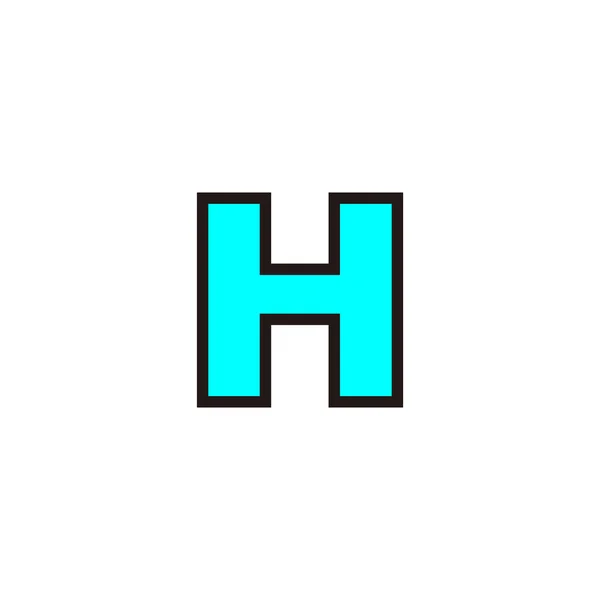 字母H蓝色 轮廓几何符号简单标识向量 — 图库矢量图片