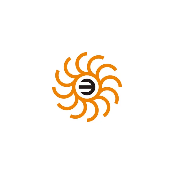 Número Círculo Tecnologia Símbolo Geométrico Vetor Logotipo Simples — Vetor de Stock