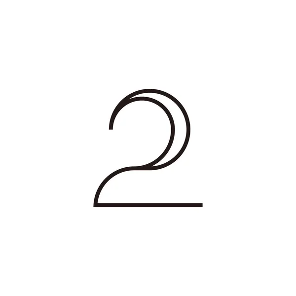 Numaralı Hilal Geometrik Sembolü Basit Logo Vektörü — Stok Vektör